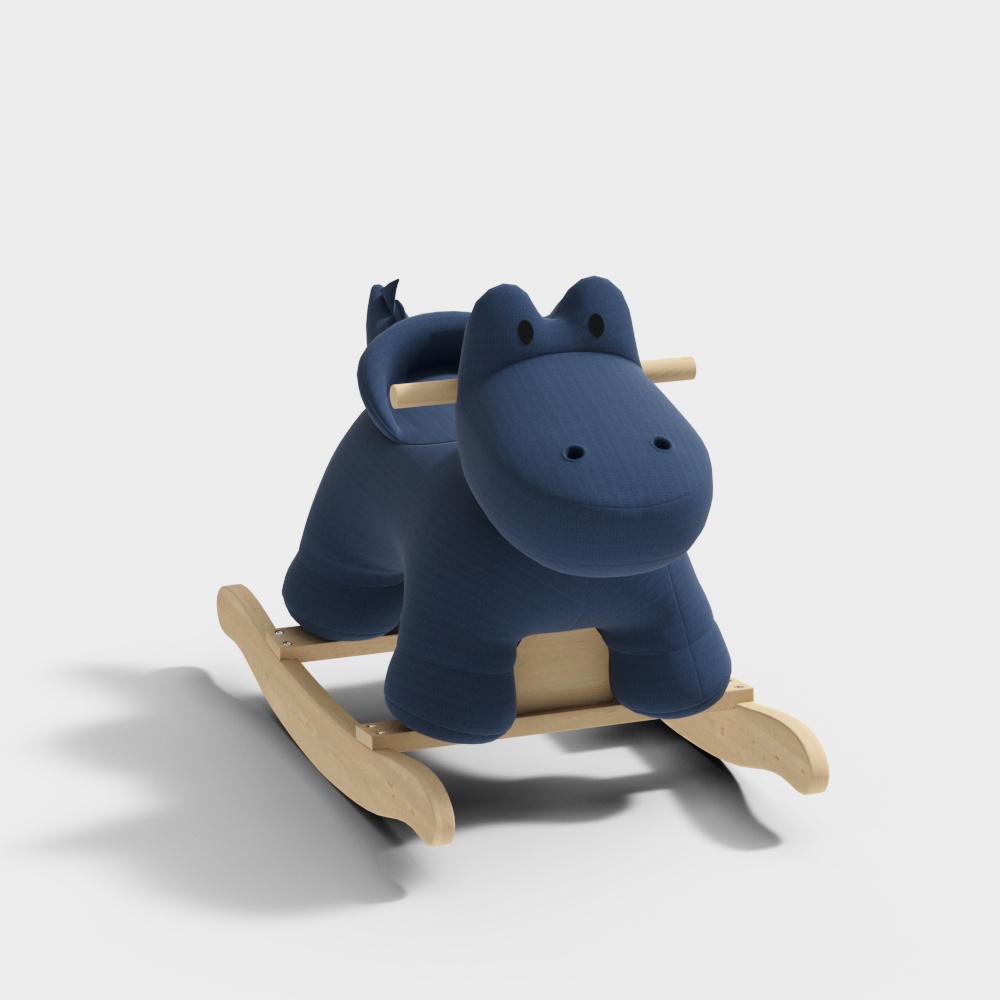 Cute Swinging Hippopotamus 3D Model – Low Poly Toy Design