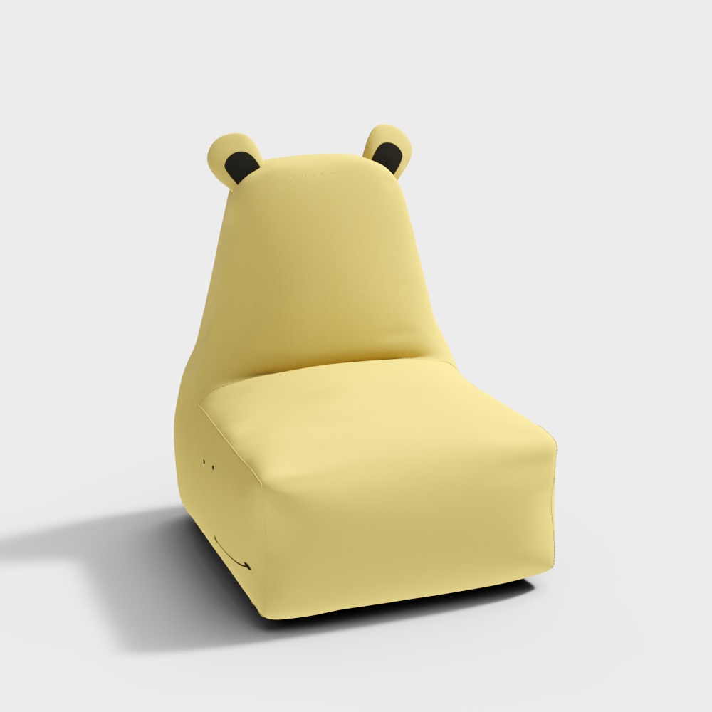 Hippo Chair 3D Model – Playful Low-Poly Design