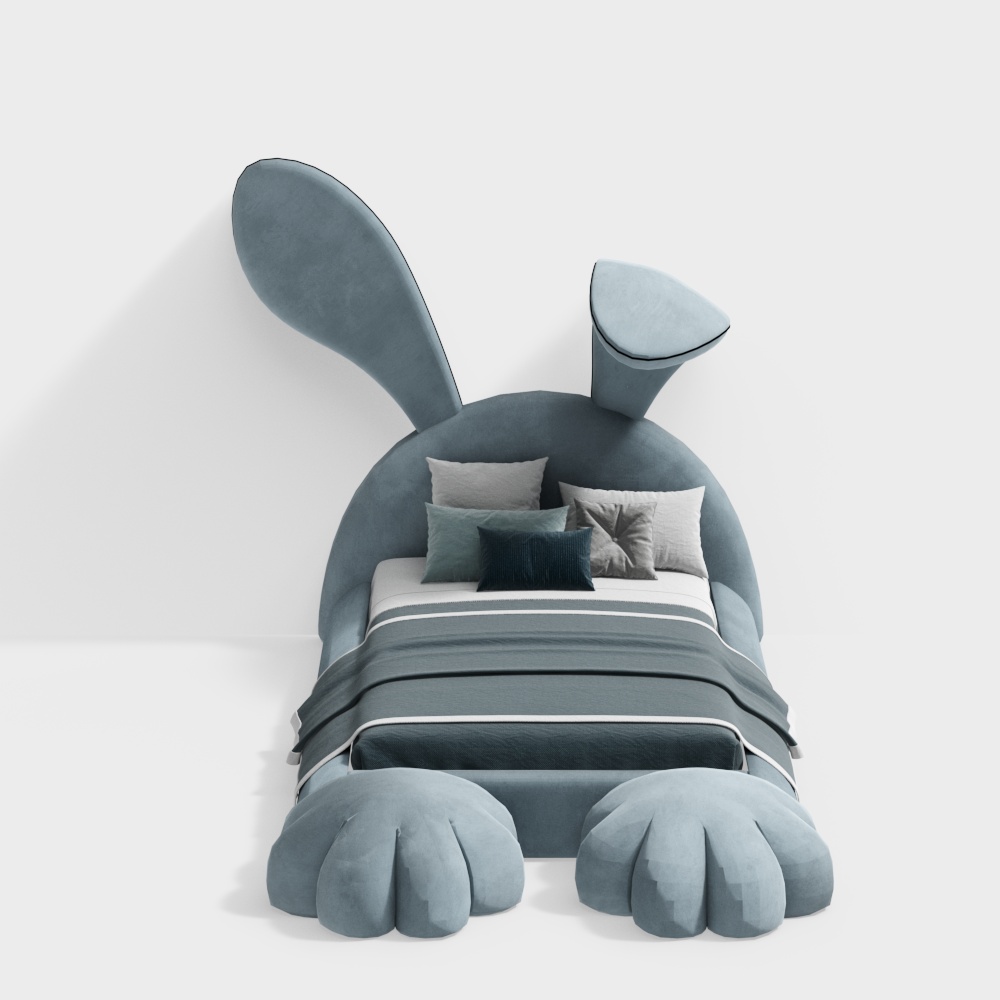 Lit de lapin bleu pour enfants
