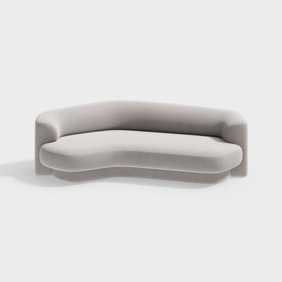 Elegant Curved Low-Poly Sofa 3D model