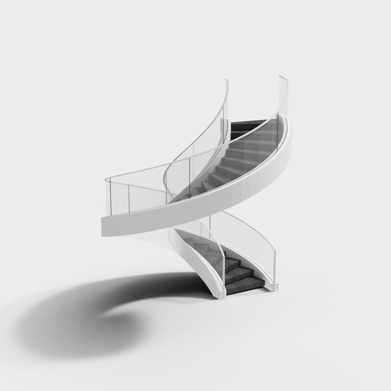 Elegant Spiral Staircase 3D model