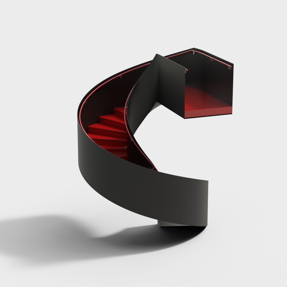 Modern two-tone spiral staircase