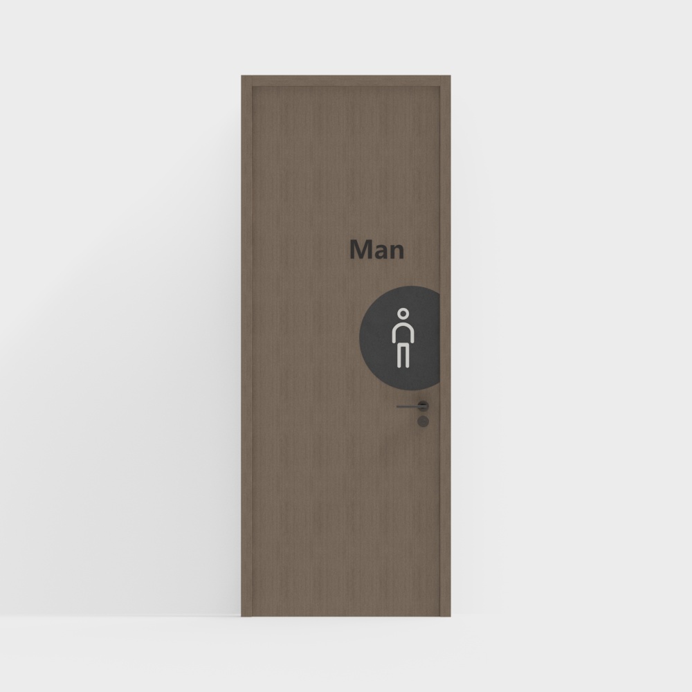 Modern men's bathroom door