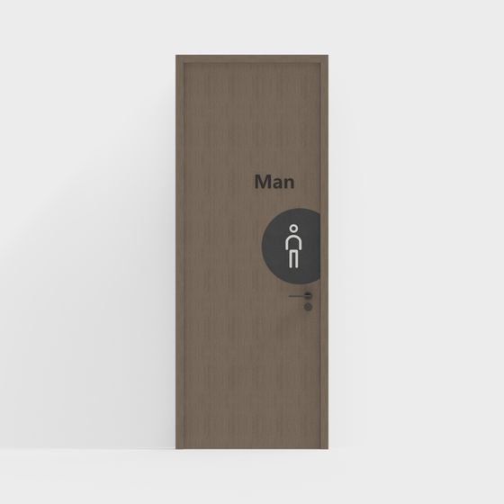 Men's Restroom Door 3D model