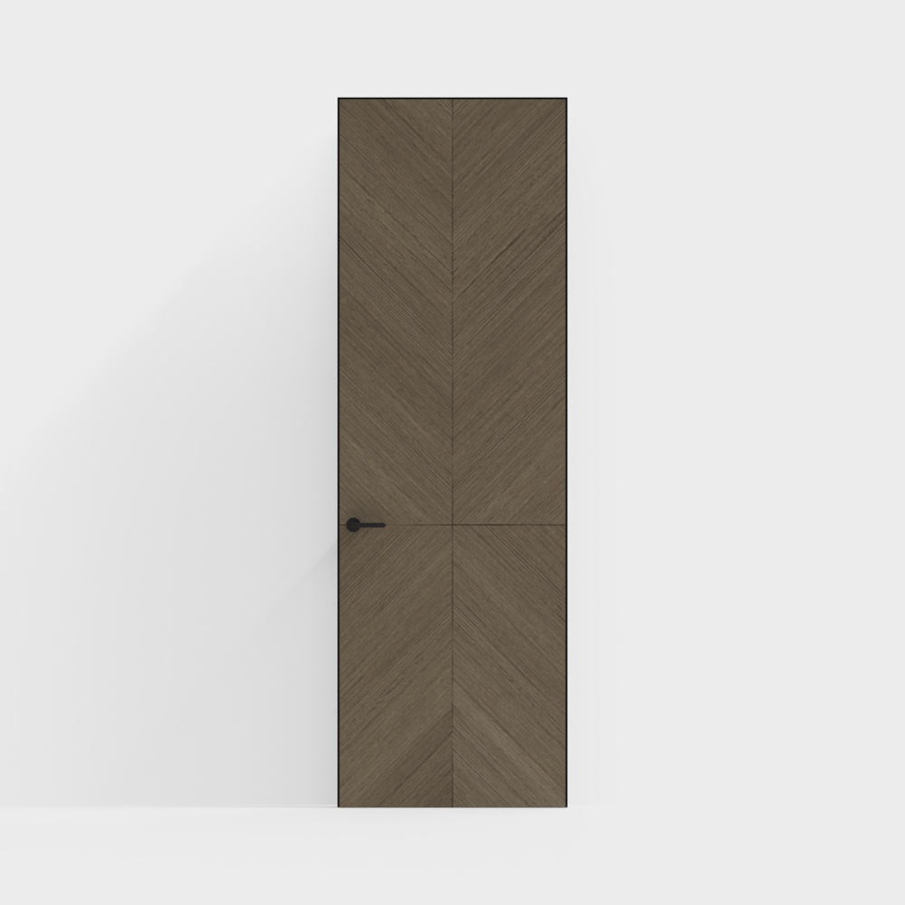 Minimalist solid wood invisible door
