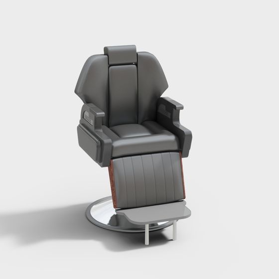Gray Barber Chair 3D Model