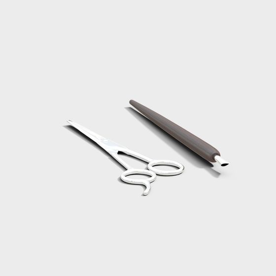 Hair Cutting Tool 3D Model in Gray