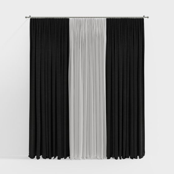 Modern Artistic Curtain 3D model