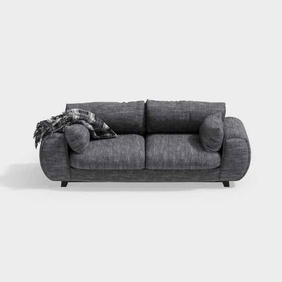 Stylish Low-Polygon Sofa 3D model