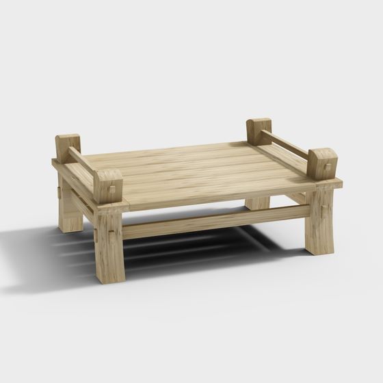 Minimalist Wooden Table 3D model