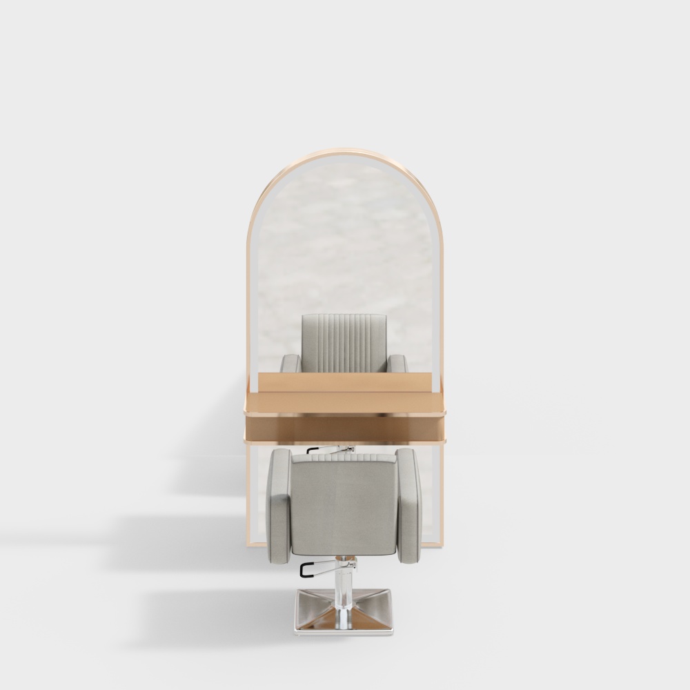 Barber counter with chair