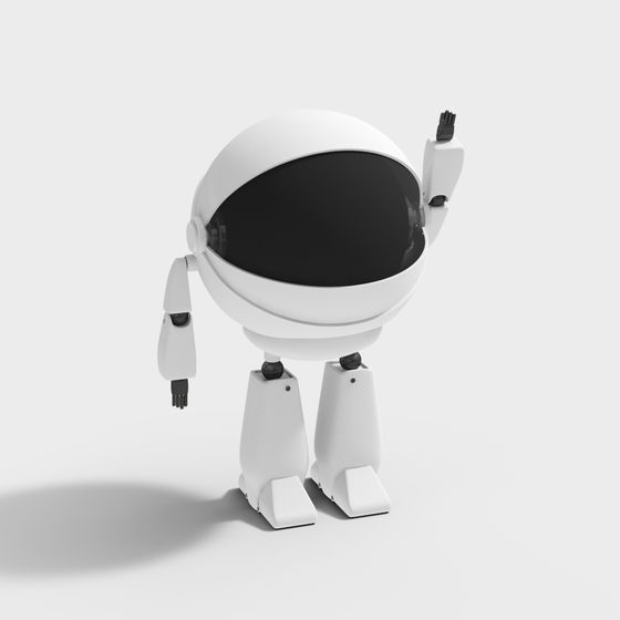 Futuristic Low-Poly 3D Model Robot