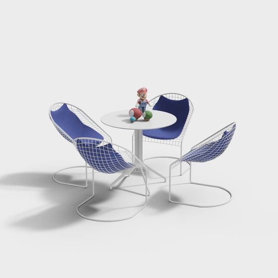 Stylish Coffee Table and Chairs 3D model for Modern Spaces