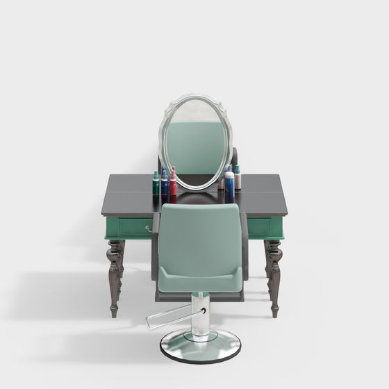 Vintage Makeup Vanity 3D model