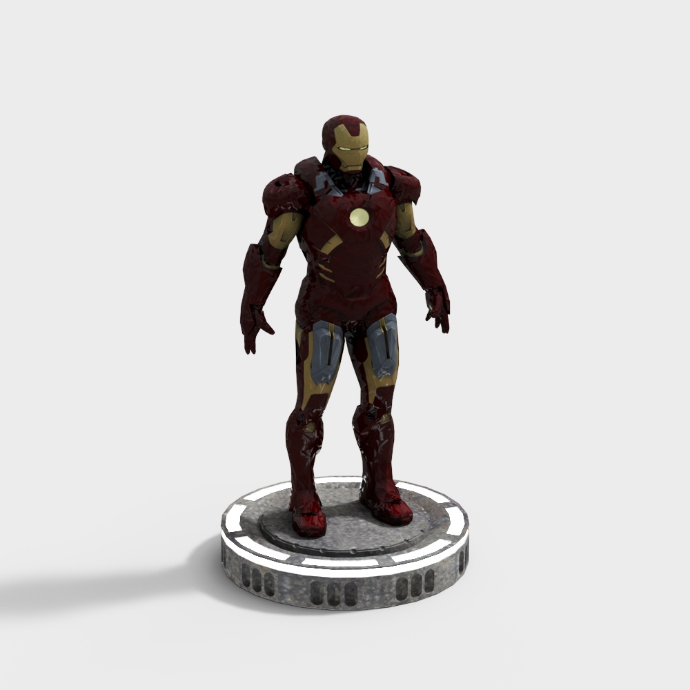 Iron Man Low Poly 3D Model