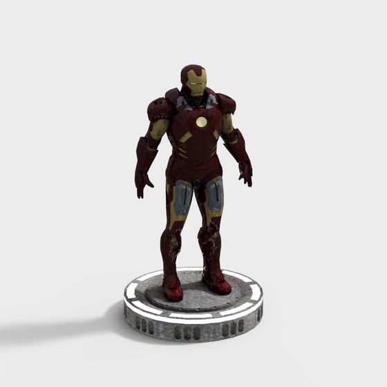Iron Man Low Poly 3D Model