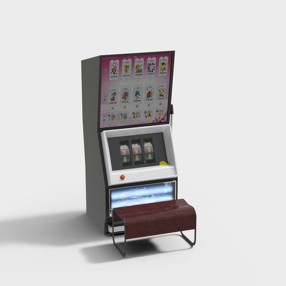 Retro Style Lottery Machine 3D model