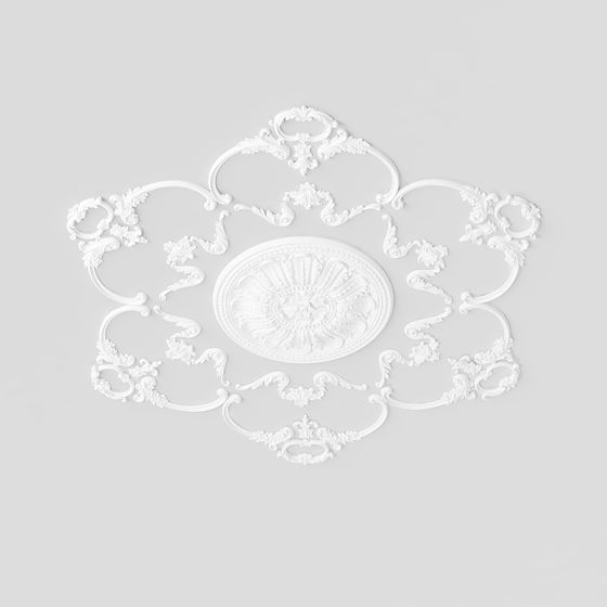 Baroque Ceiling Medallion 3D model for Interior Design