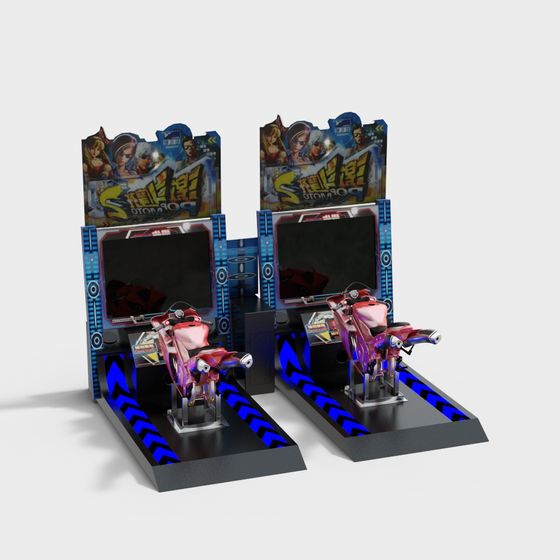 Cyber Racer Arcade Booth 3D model