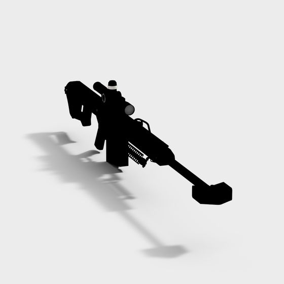 Futuristic Low-Polygon Gun 3D model