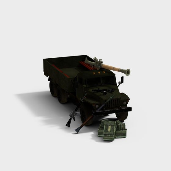 Military Truck 3D Model for Virtual Battlefields