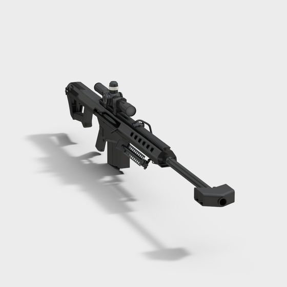 Realistic Sniper Rifle 3D model for Designers