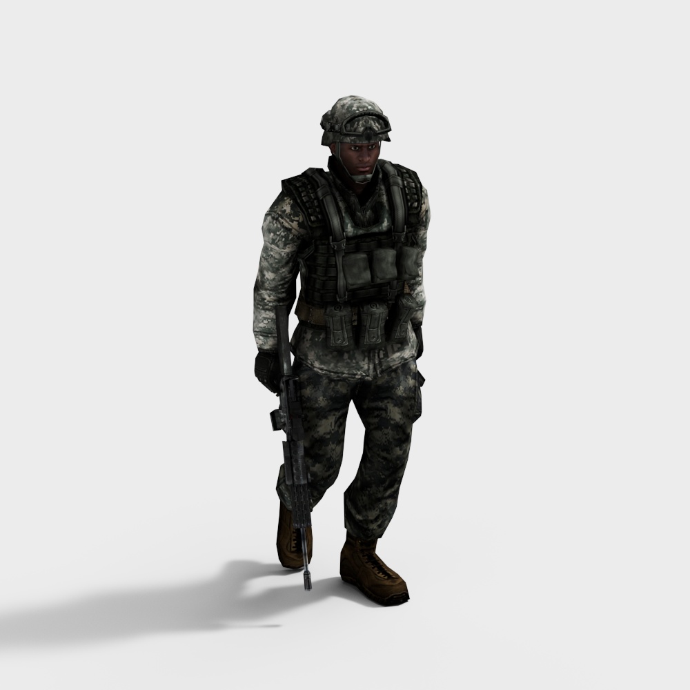 High-Detail 3D Soldier Model for Game Environments