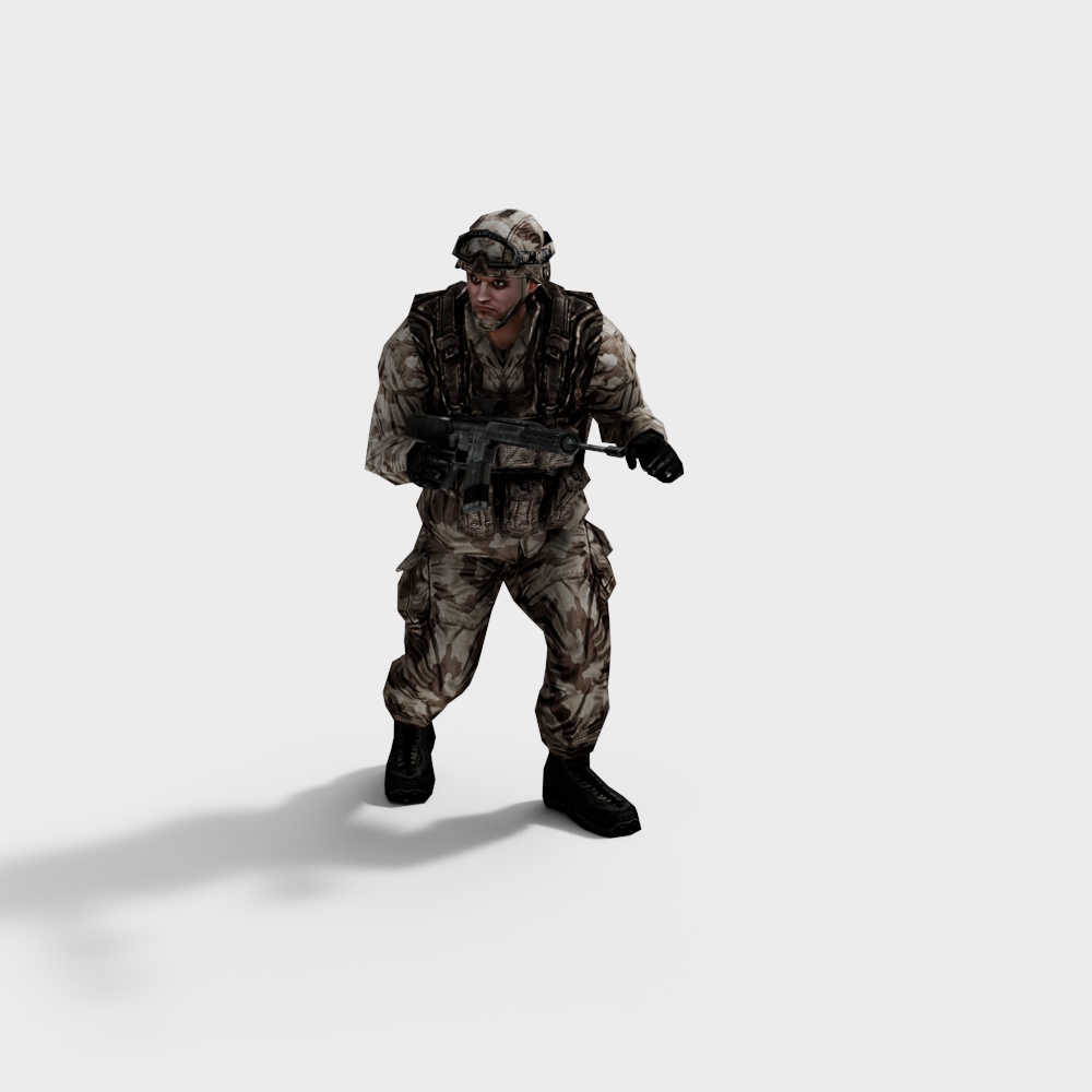 Realistic Soldier 3D Model for Military Applications