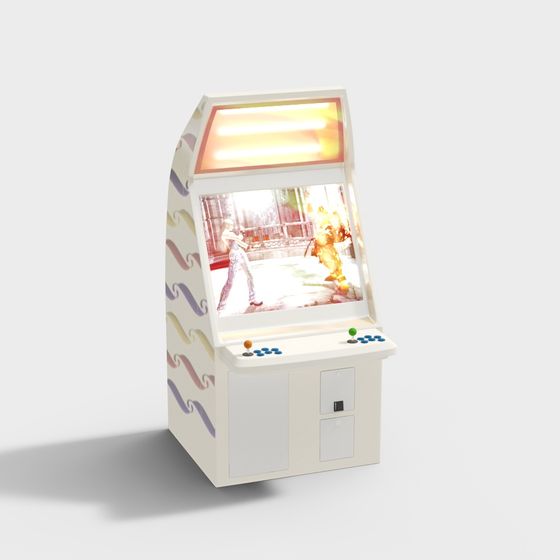 Vintage Arcade Game Cabinet 3D model