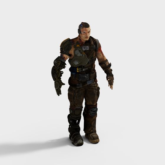 Cyberpunk Mechanical Warrior 3D model