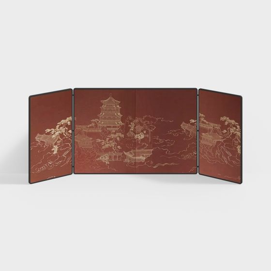 Traditional Artistic Screen 3D model for Creative Spaces