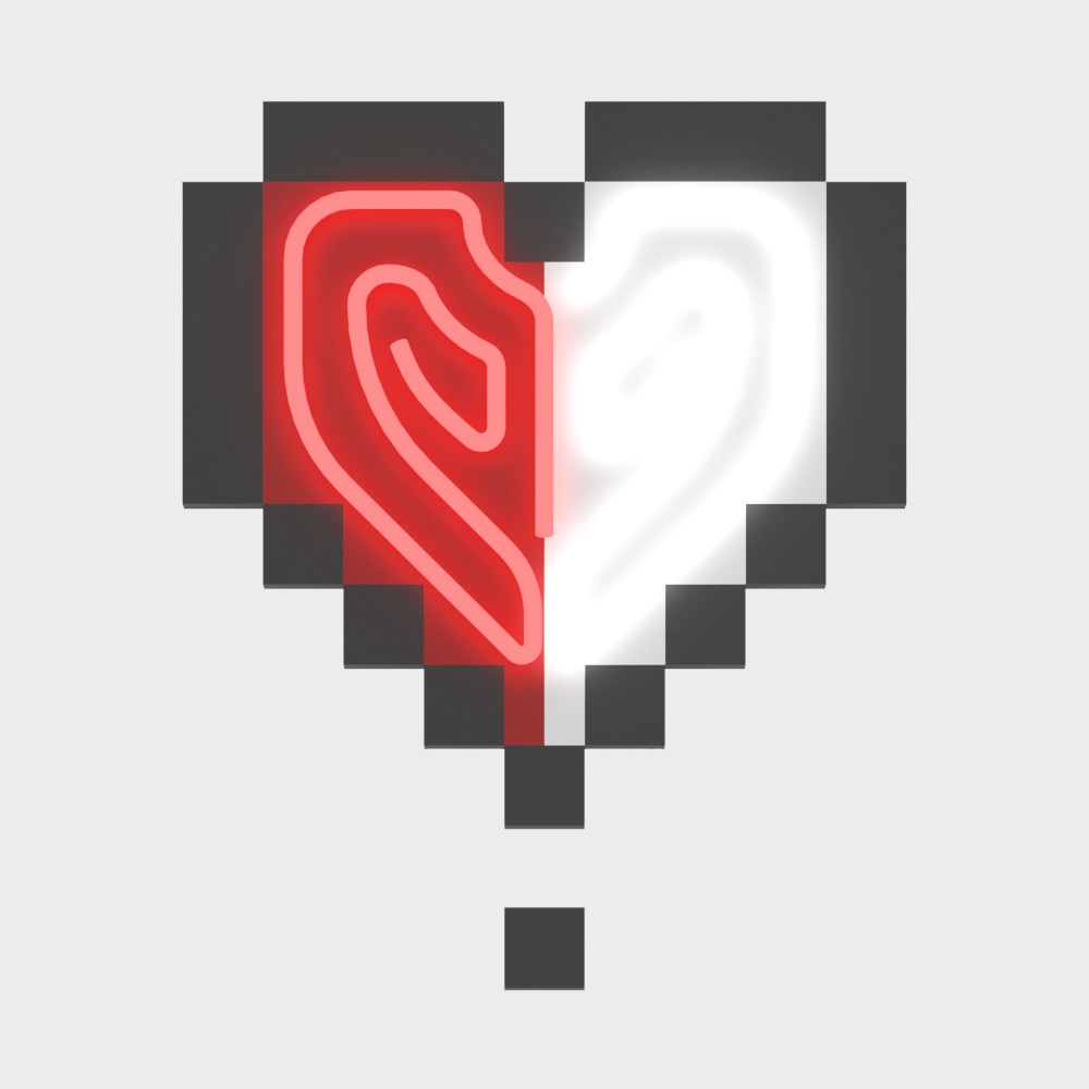 Red and white pendant love