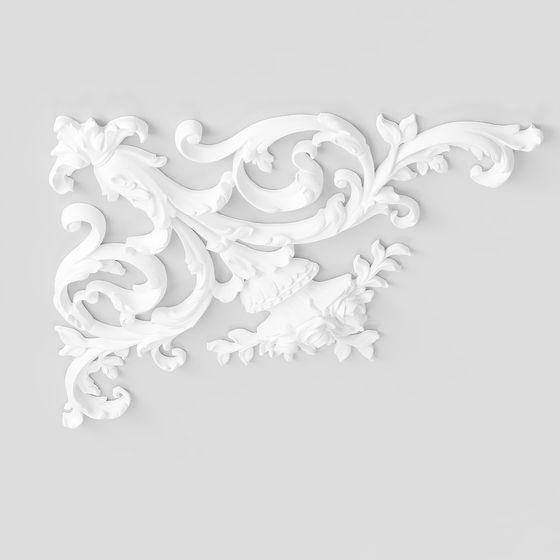 Elegant Vine Floral Decoration 3D model