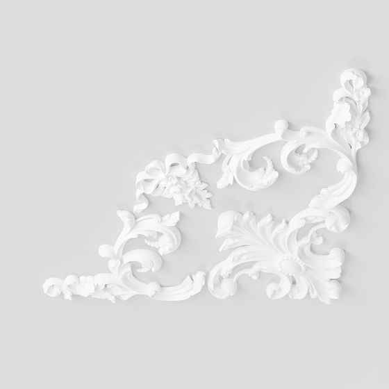 Victorian Corner Scroll Low Polygon 3D model