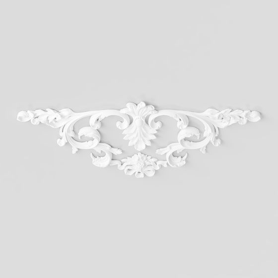 Elegant Low-Poly Baroque Wall Decoration 3D model