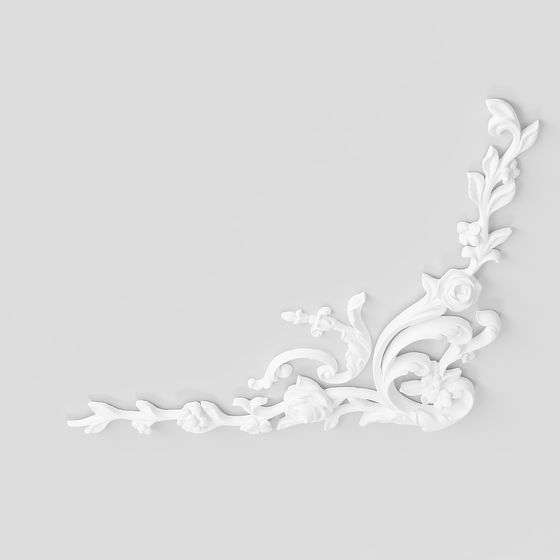 Floral Corner Ornament 3D model