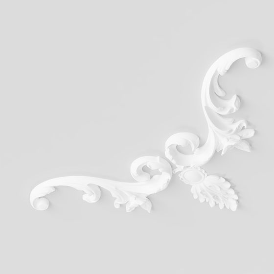 Curled Floral Ornament 3D model for Creative Projects