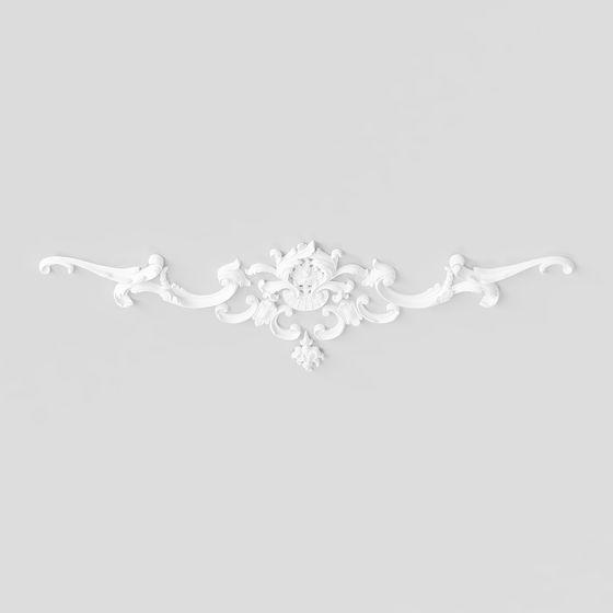 Elegant Low-Poly Baroque Decorative Wall Relief 3D model