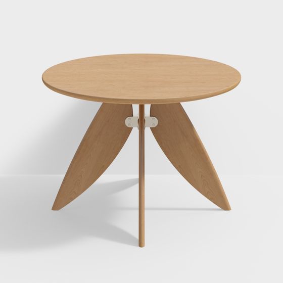 山年木作圓形蝴蝶桌 - 1.1米實木桌面