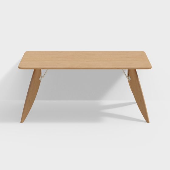 Stylish Low-Poly Wooden Table 3D model