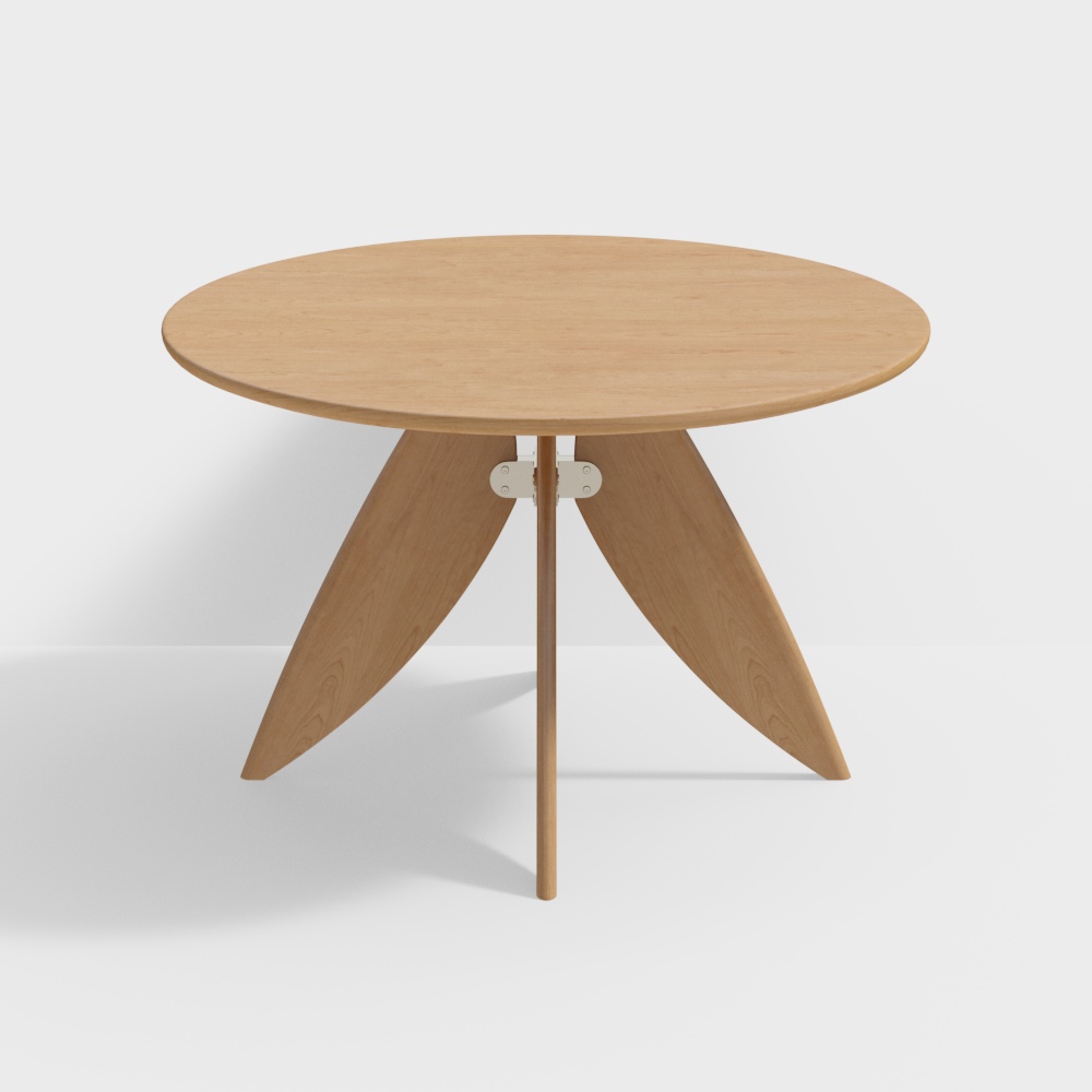 Bàn tròn bướm Shan Nian Mu Zuo - Mặt bàn gỗ đặc 1,25 mét