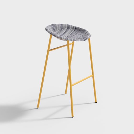 Stylish Low Poly Bar Stool 3D model