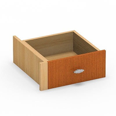 Minimalist Wooden Drawer 3D model