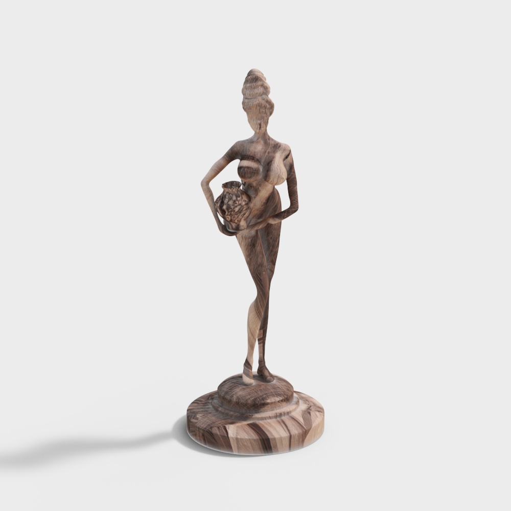 Wood Art Goddess 3D model