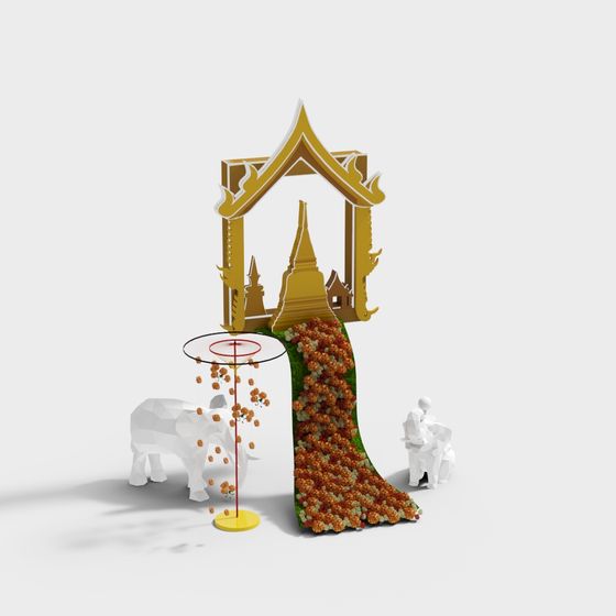 Thai Temple Gateway 3D model