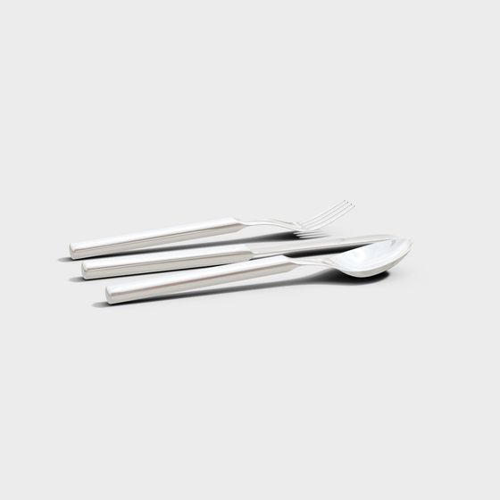 Modern Minimalist Cutlery Set 3D model
