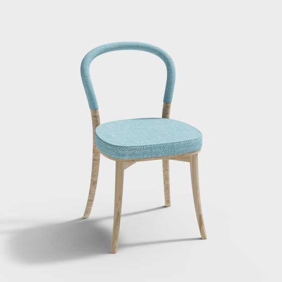 Low Poly Blue Chair 3D model