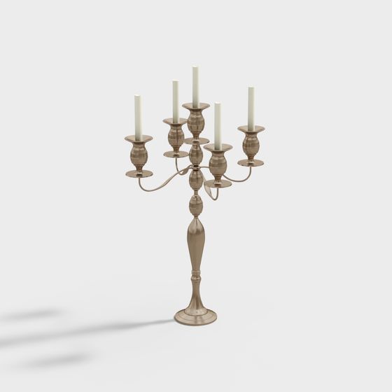 Elegant Retro Candle Holder 3D model
