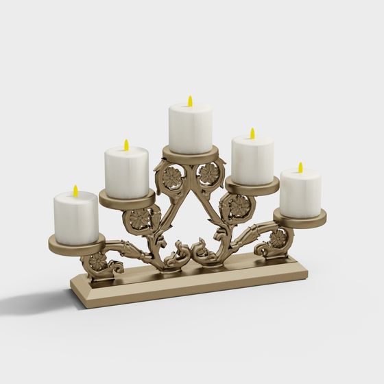Elegant 3D Candle Holder Model