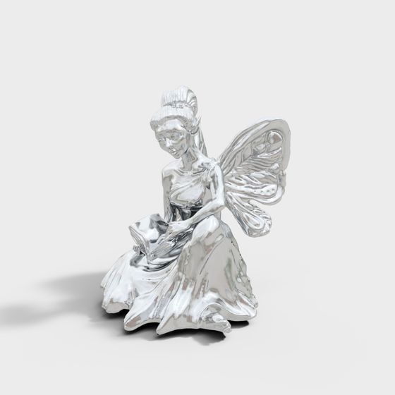 Silver Winged Sprite 3D model